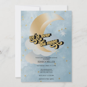 Over the Moon   Star Baby Shower  Invitation