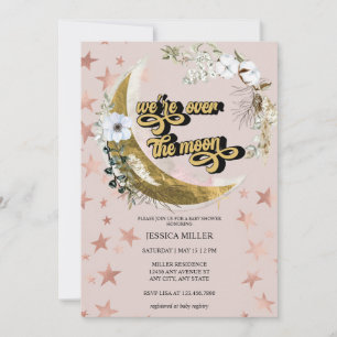 Over the Moon Star Baby Shower Invitation