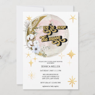 Over the Moon Star Baby Shower Invitation