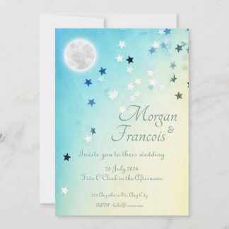 Over the Moon - Starry Wedding Invitation
