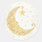 Gold Star Shape Faux Glitter Stickers | Zazzle