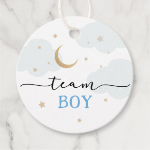 Over the Moon Team Boy Gender Reveal Favour Tags