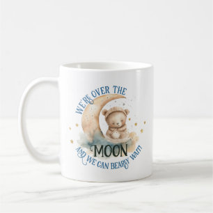 Over The Moon Teddy Bear Baby Boy Shower Coffee Mug
