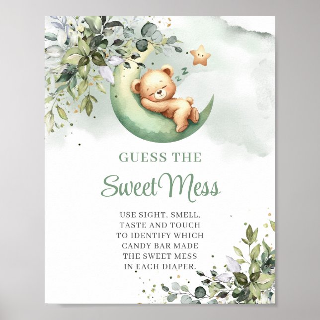 Over the moon teddy bear Guess The Sweet Mess game Poster (Front)
