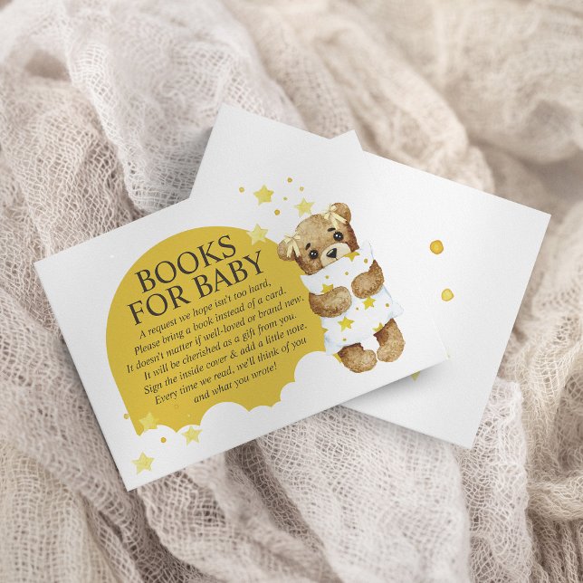 Over The Moon Teddy Bear Yellow Books for Baby Enclosure Card (Creator Uploaded)