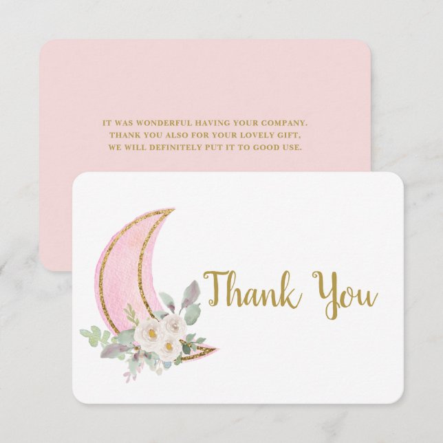 Over the Moon Thank you card (Front/Back)