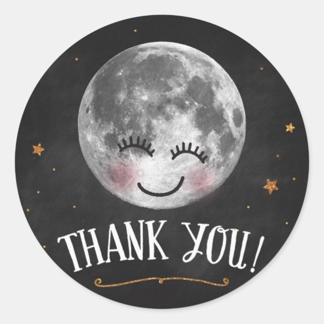 Over the Moon Thank You Stickers (Front)