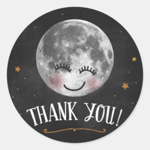 Over the Moon Thank You Stickers