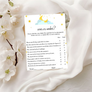 Over the moon theme Over or under baby shower game Invitation