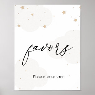 Over the Moon Twinkle Star Favours Sign