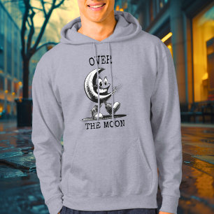 Over the Moon - Vintage Crescent Moon Hoodie