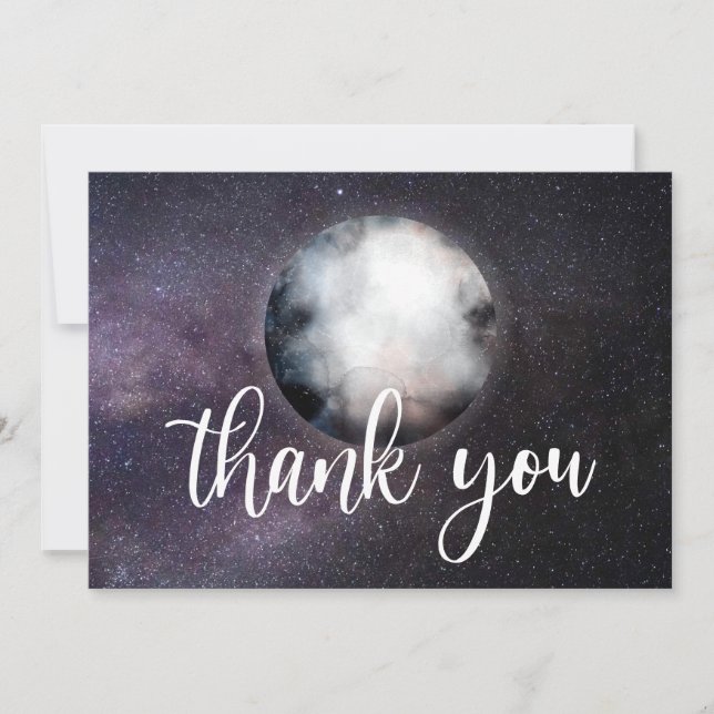 Over the Moon Watercolor Galaxy Thank You (Front)