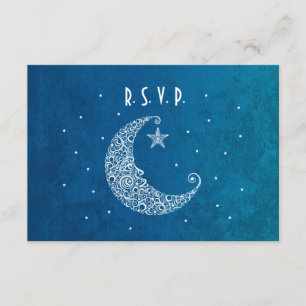Over the Moon Wedding RSVP card