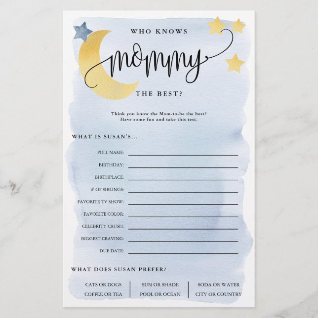 Over the Moon, Who Knows Mum-Pink Paper Game Card (Front)