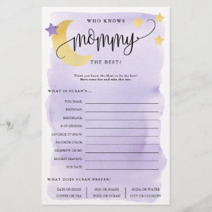 Over the Moon Who Knows Mum Purple Paper Game Card