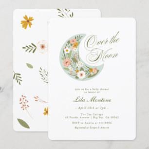 Over the Moon Wildflower Baby Shower Invitation