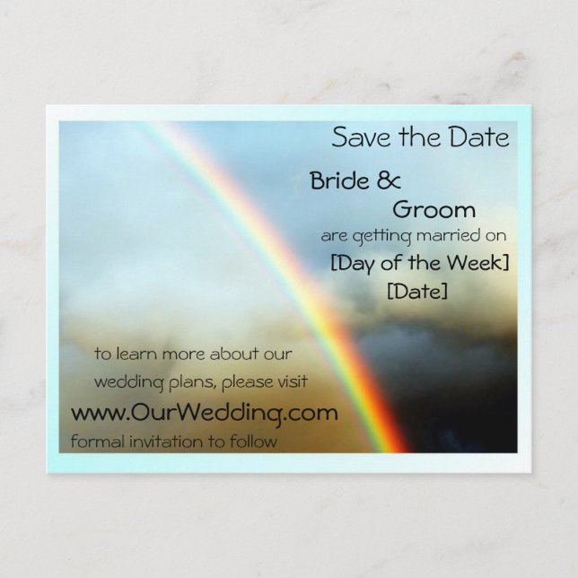 OVER THE RAINBOW ANNOUNCEMENT POSTCARD (Front)