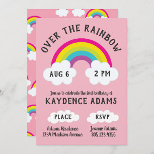 Over The Rainbow Birthday / Shower Invitation
