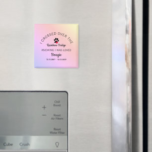 Over The Rainbow Bridge Custom Pet Memorial Magnet
