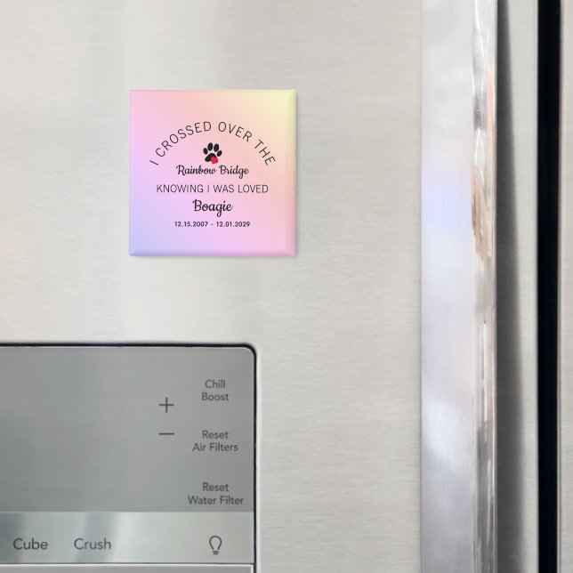 Over The Rainbow Bridge Custom Pet Memorial Magnet (In Situ (Fridge))