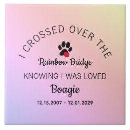 Over The Rainbow Bridge Custom Pet Memorial Tile