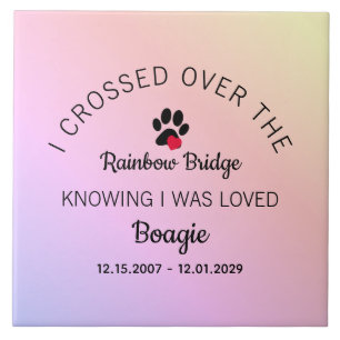 Over The Rainbow Bridge Custom Pet Memorial Tile