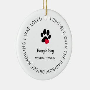 Over The Rainbow Bridge Personalized Pet Memorial Ceramic Tree Decoration