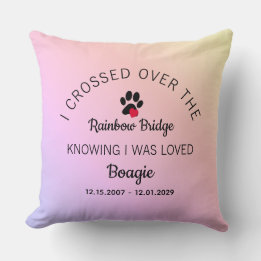 Over The Rainbow Bridge Photo Pet Memorial Cushion