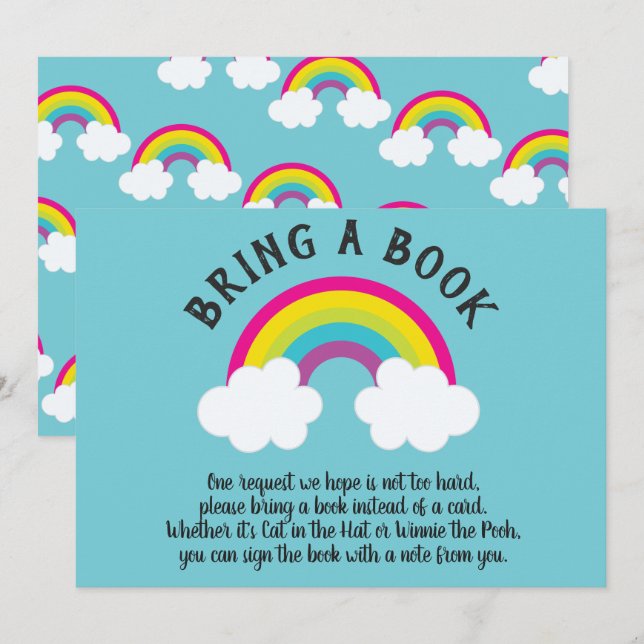 Over The Rainbow Bring a Book Invitation (Front/Back)