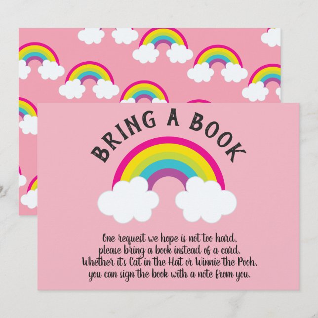 Over The Rainbow Bring a Book Invitation (Front/Back)