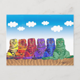 Over the Rainbow Cats   Postcard