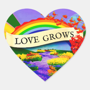 OVER THE RAINBOW HEART STICKER