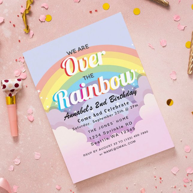 Over the Rainbow Kids Birthday Invitation (Creator Uploaded)