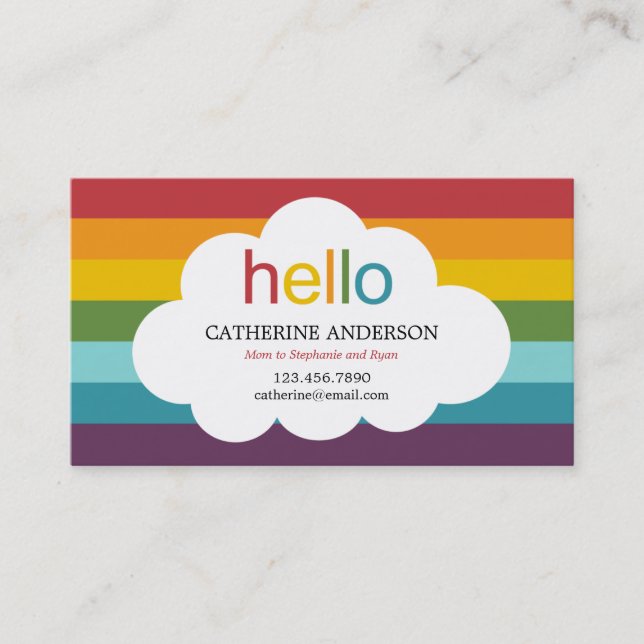 Over The Rainbow Mummy Card / Calling Card (Front)