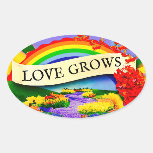 OVER THE RAINBOW OVAL STICKER