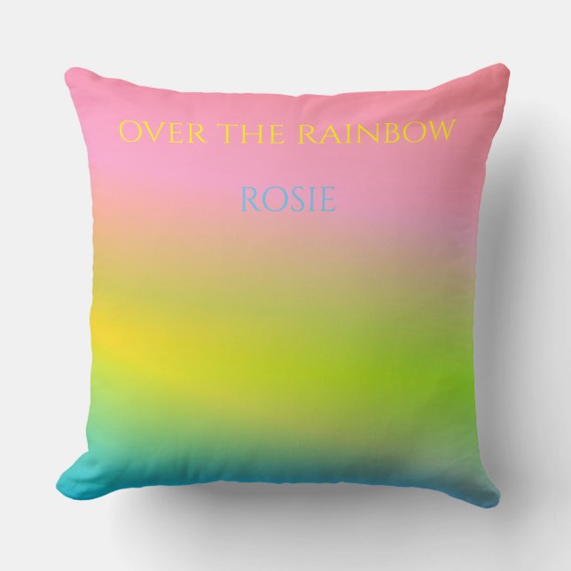 'Over the rainbow' personalised pillow. Cushion (Front)