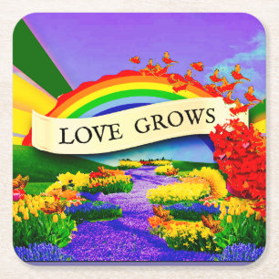 OVER THE RAINBOW SQUARE PAPER COASTER