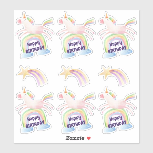 Over the Rainbow Unicorn Birthday (Sheet)