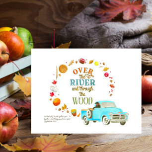 Over the River and Through the Wood Thanksgiving Postcard
