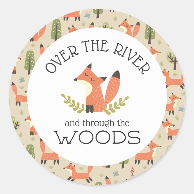 Over the River and Through the Woods Classic Round Sticker (Front)