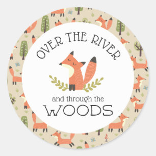Over the River and Through the Woods Classic Round Sticker