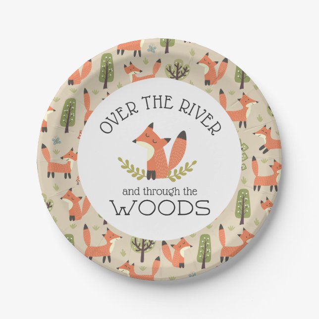 Over the River and Through the Woods Paper Plate (Front)