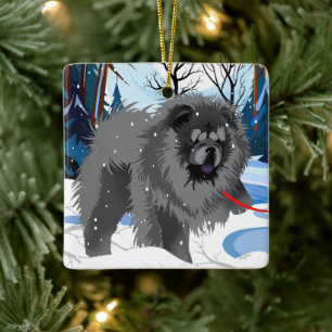 OVER THE RIVER Black Chow 2023 Ornament