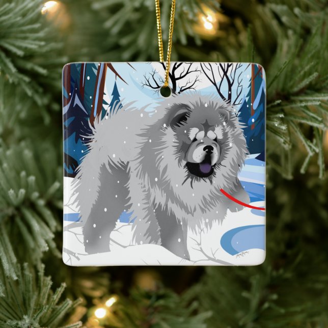 OVER THE RIVER Blue Chow 2023 Ornament (Tree)