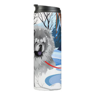 OVER THE RIVER Blue Chow  thermal tumbler