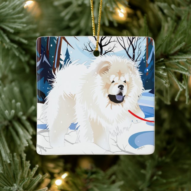 OVER THE RIVER Cream Chow 2023 Ornament (Tree)