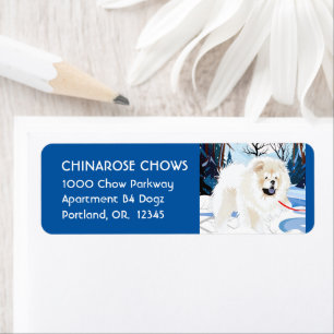 OVER THE RIVER Cream chow  Address Label Customise