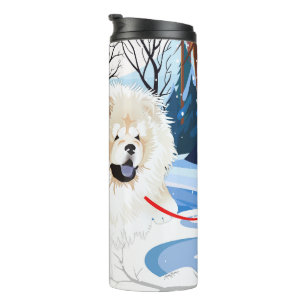 OVER THE RIVER Cream Chow  thermal tumbler