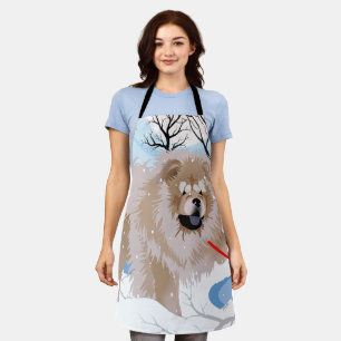 OVER THE RIVER Fawn/Cinnamon Chow apron