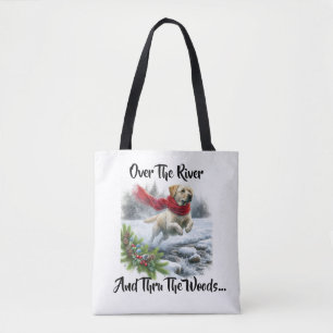 Over The River Labrador Retriever Christmas Tote